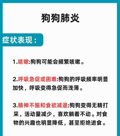 了解小狗肺炎，保护我们的宠物健康（小狗肺炎的症状与防控措施）