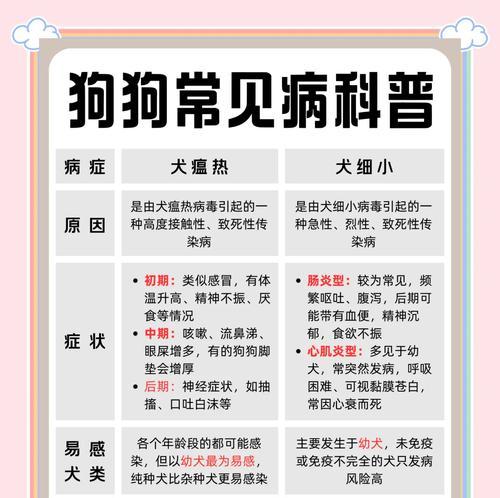 了解狗狗常见传染病（保护宠物狗免受常见传染病的威胁）